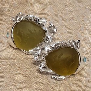 TRIFARI Lucite JELLY BELLY FISH Earrings 1997 VINTAGE SIGNED